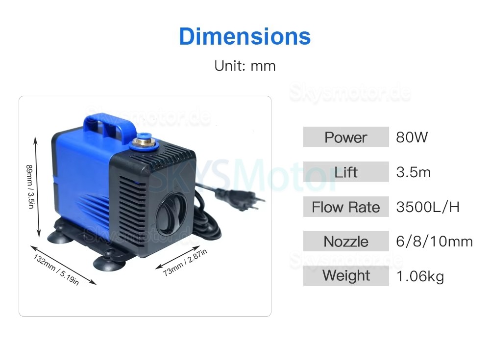 80W 220V 3500L/H CNC-Spindelmotor-Wasserpumpe f&uuml;r wassergek&uuml;hlte Spindelmotoren